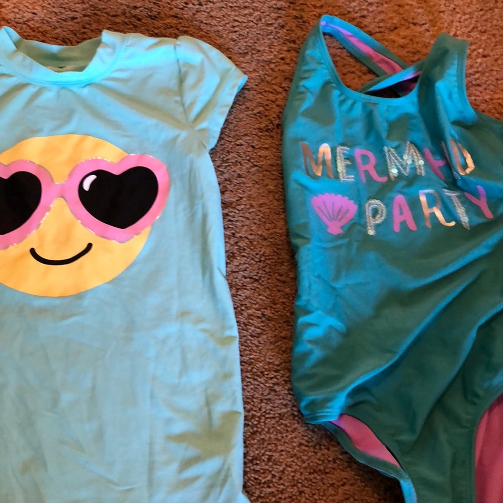 Swimming suit and rash guard